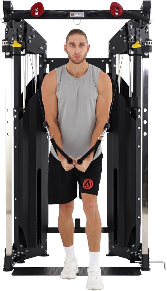 Altas Strength 3075 Cable Machine Home Gym with 1000 lbs Weight Capacity, 2000 lbs Cables, Strength Training Equipment Includes Accessories Light Commercial Fitness Versatile Workouts Easy Assembly