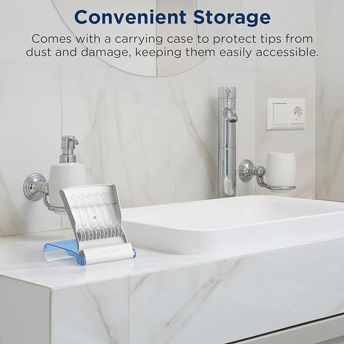 6 Replacement Heads for COSLUS C20(F5020E) Water Flosser and 1 Storage Case (6 Classic Jet Tips + Storage Case Bundle)