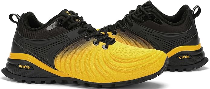 Kricely Men's Walking Shoes Breathable Lightweight Fashion Sneakers Non Slip Sport Gym Jogging Trail Running Shoes