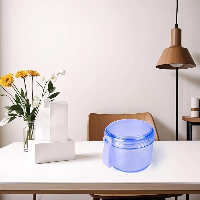 Leak Proof Travel Denture Bath Case for Full Dentures, Denture Cups for Soaking Dentures, Denture Container Cups with Brush for Dentures, Aligner, Retainers, Mouth Guard (Blue)