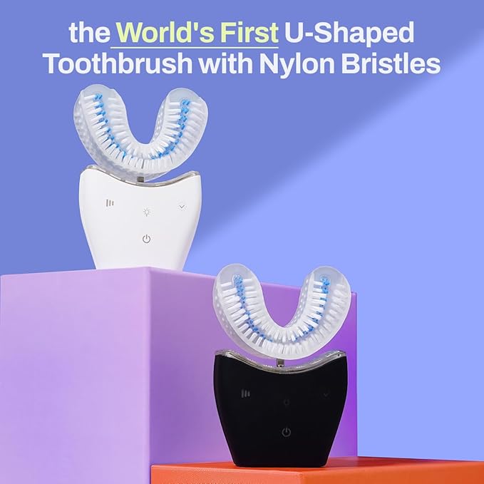 autobrush Sonic Pro Electric Toothbrush – Only ADA Accepted U-Shaped Brush, Clinically Proven Up to 5.1X Better Cleaning, 30-Second Full Mouth 360 Clean, Rechargeable, Waterproof, Black, Ages 9-12