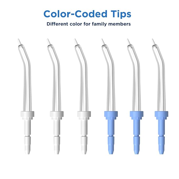 Replacement Heads for Waterpik, Replacement Picks for Water Pik Water Flosser (6 Periodontal Tips + Storage Case)