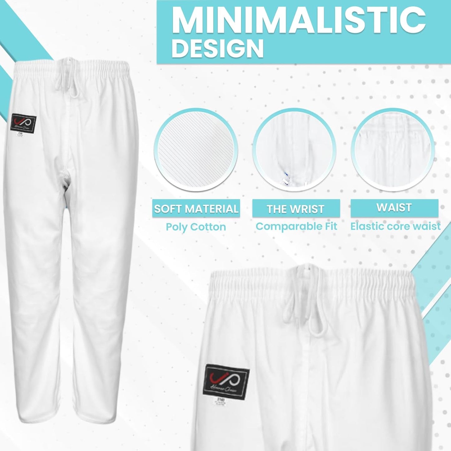 JP White Karate Uniform for Kids & Adults Lightweight Student Karate Gi Martial Arts Uniform with Belt