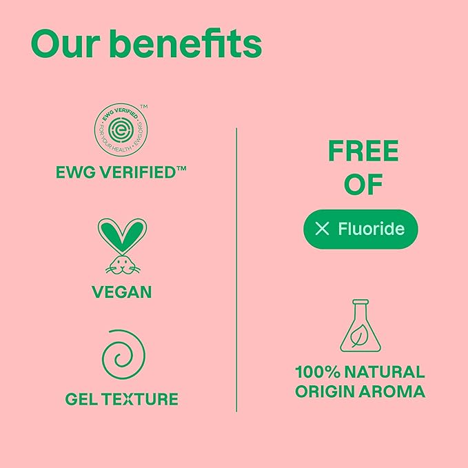 ATTITUDE Baby & Child Fluoride-Free Training Toothpaste, Natural, Vegan & EWG Top Scoring, Strawberry, 2.5 Oz (16721) (Pack of 2)