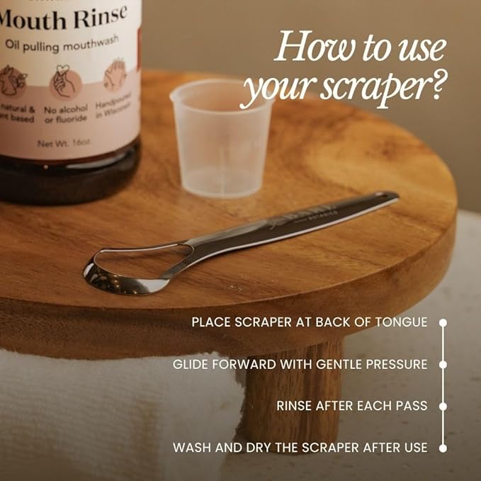 Bare Botanics Tongue Scraper 2 pcs | Durable Stainless-Steel and Reusable Tongue Cleaner w/Case | Compact Oral Hygiene Tool