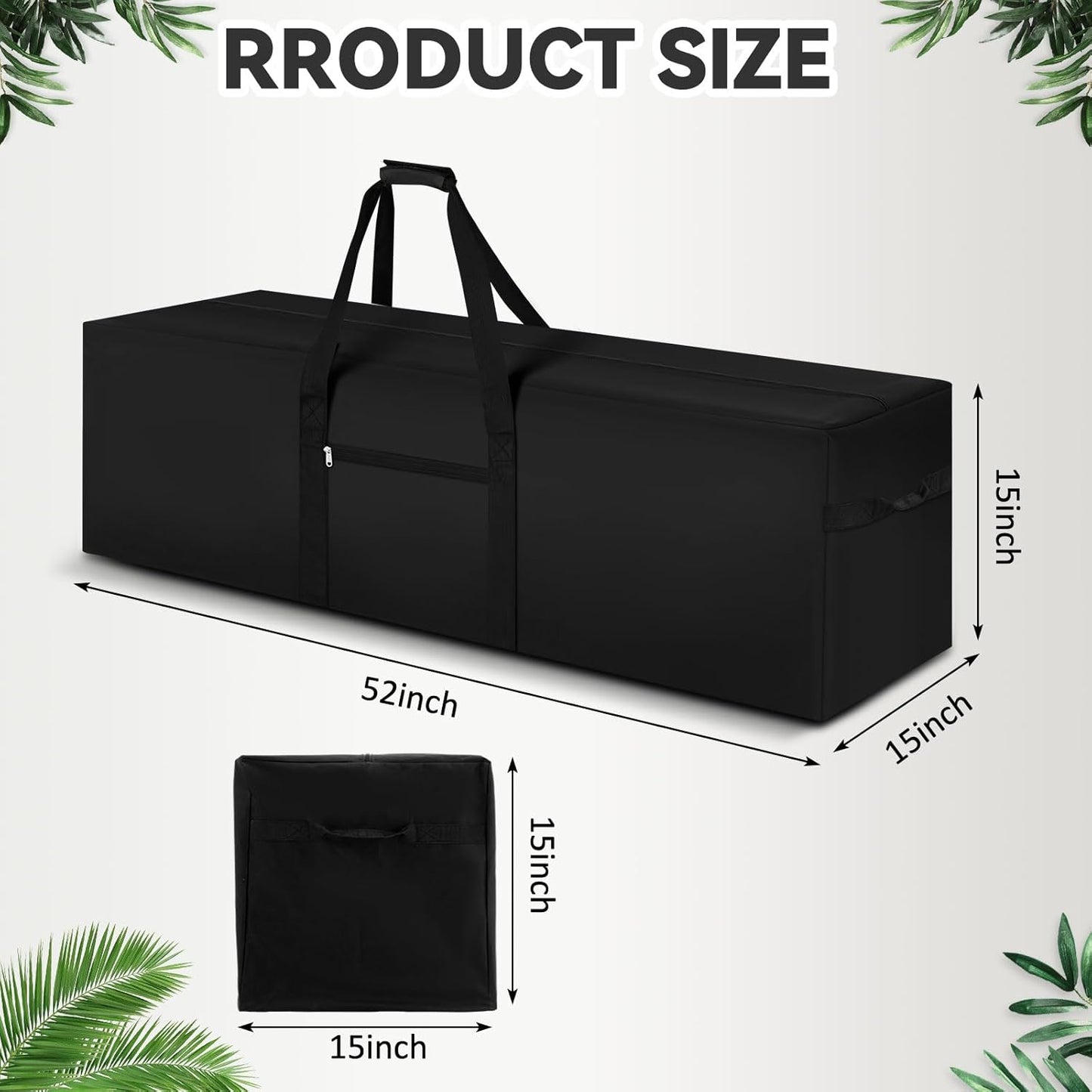 52 x 15 x 15 Inch, 190 L Extra Large Duffle Bag Camping Tent Storage Duffle Sports Equipment Bag Heavy Duty and Waterproof for Travel Camping Tent Pole Hammock Tripod Fishing Luggage Moving