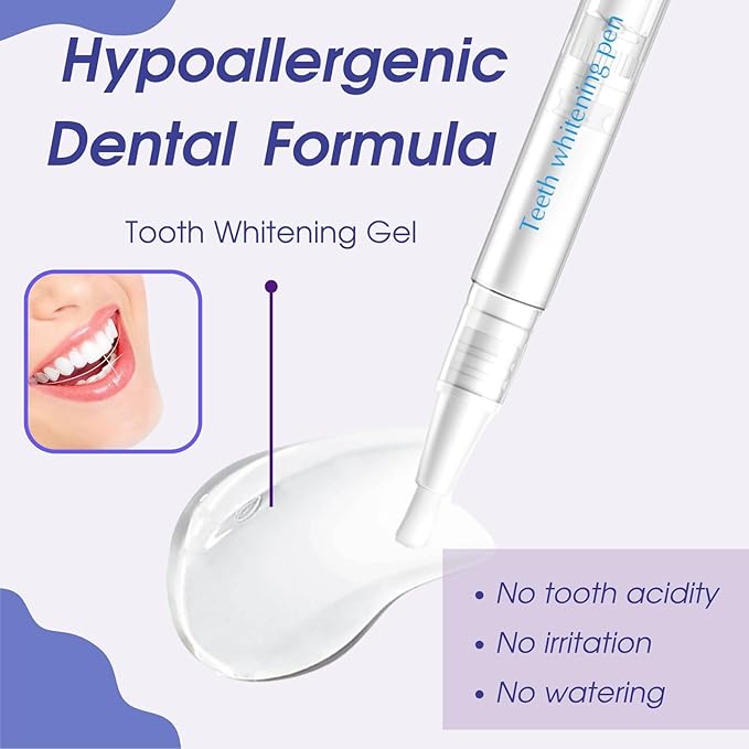Teeth Whitening Pen, Teeth Whitener Kit Tooth Whitening Pen Gel Effective for Professionally Stain Removal, Painless, Low Sensitivity(Pack of 2)