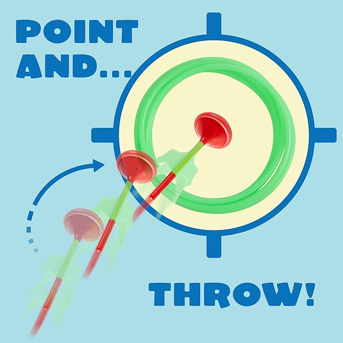 JOYIN Lawn Darts Game Set for Kids and Adults - Glow in The Dark Outdoor Lawn Games for Adults and Family, Soft Tip Darts Set for Kids Camping, Outside Yard