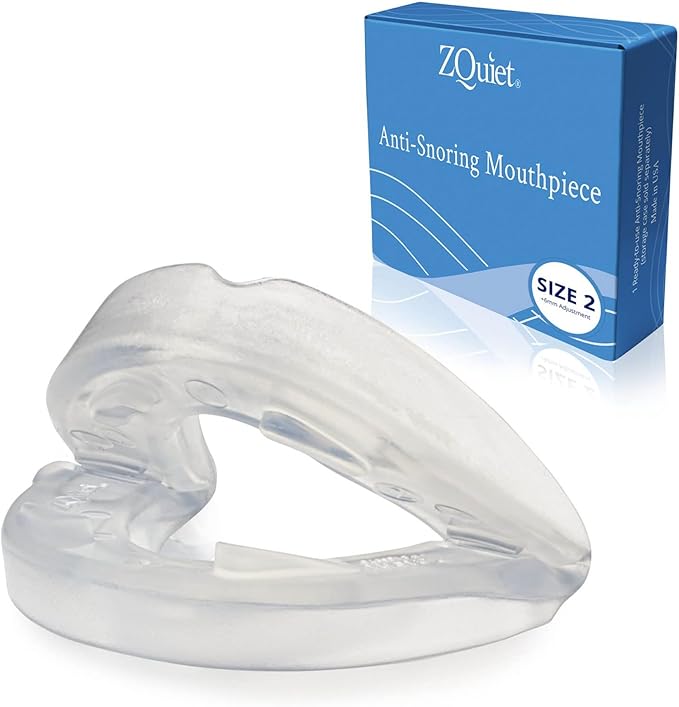 ZQuiet, Anti-Snoring Mouthpiece, Comfort Size#2, Single Refill, Clear, Made in USA, BPA-Free, Medical-Grade Material