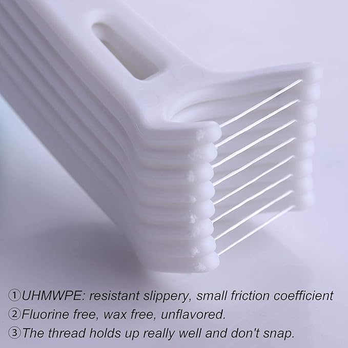 Dental Floss, FAMILIFE Unwaxed Dental Floss Picks Unflavored Fluoride Free Back Teeth Toothpicks Flossing Flossers Threaders Sticks with 4 Travel Handy Cases 120 Count