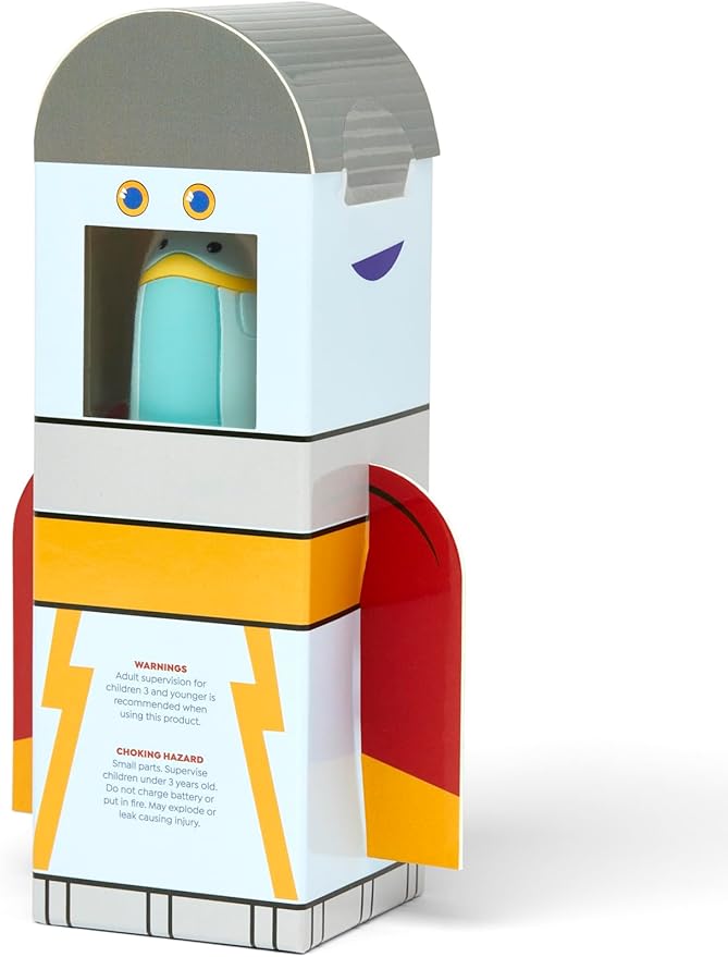 SuperMouth Turbo Twins Sonic Toothbrush – Battery-Powered, Soft Bristles, Flashlight to See Kids’ Mouth, Soothes Teething & Cleans Teeth for Ages 0-36 Months, Augmented Reality Sticker Included