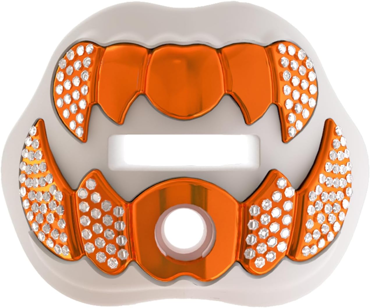 LeCool Football Mouth Guard with Connected Strap- 3D Beast Chrome Adult and Youth Mouth Guard-Mouth Piece for Sports for Maximum Air Flow and Teeth Protection