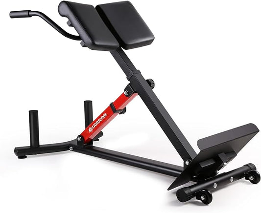 LIONSCOOL Heavy-Duty Adjustable Roman Chair - Back Extension Bench with Multiple Adjustment Functions- Hyperextension Bench Perfect for Home Gym