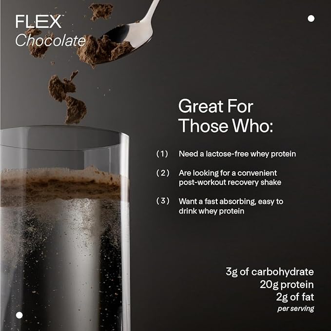 LTH Flex Whey Protein Isolate - Trusted by Life Time Fitness Members - Lactose-Free Protein Powder - for Post-Workout Recovery - Low Fat, No Sugar & Low Carb - Chocolate, 30 Servings