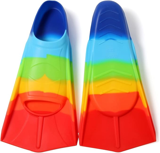 Kids Swim Fins,Short Kids Fins Youth Swimming Flippers for Lap Swimming Training for Children Girls Boys Beginners