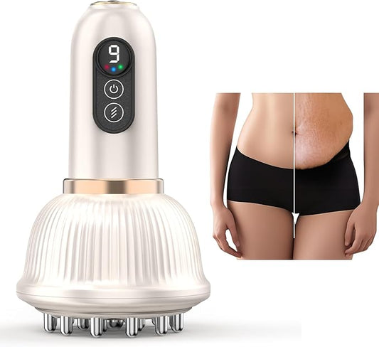 Lymphatic Drainage Massager & Anti Cellulite Massage Tool — Body Sculpting Machinefor Legs, Arms & Belly, Body,Helps Reduce Stretch Marks & Cellulite,with Microcurrent, Light Heat & Vibration