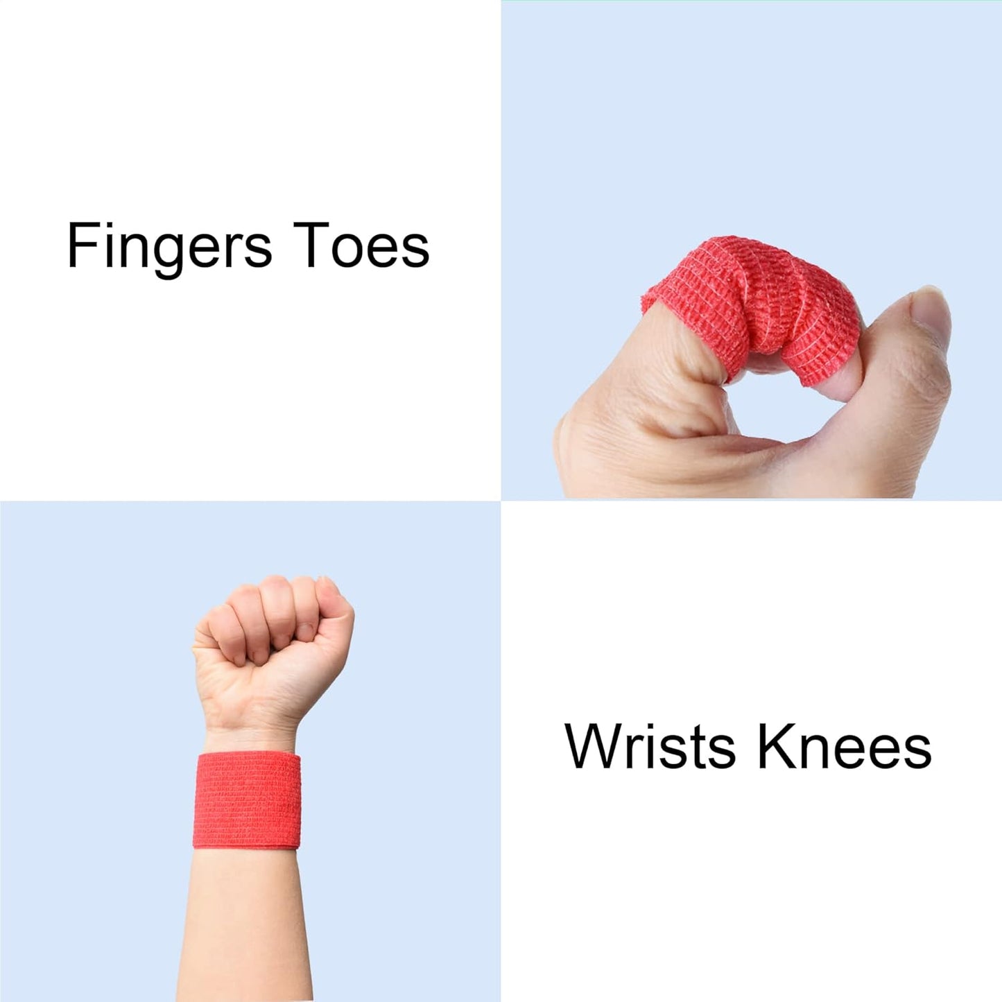 15 Pack Cohesive Wrap 2 Inch x 5 Yards Self Adherent Vet Tape for Pets, Elastic Self Adhesive Bandage Wrap for Sports, Finger, Wrist, Ankle (Red)