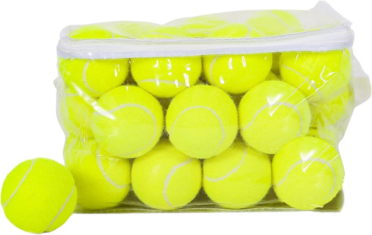 30 Pack Tennis Balls, Training Tennis Balls, Pet Dog Playing Balls, Practice Tennis Balls with Mesh Bag for Transport and Beginner Training