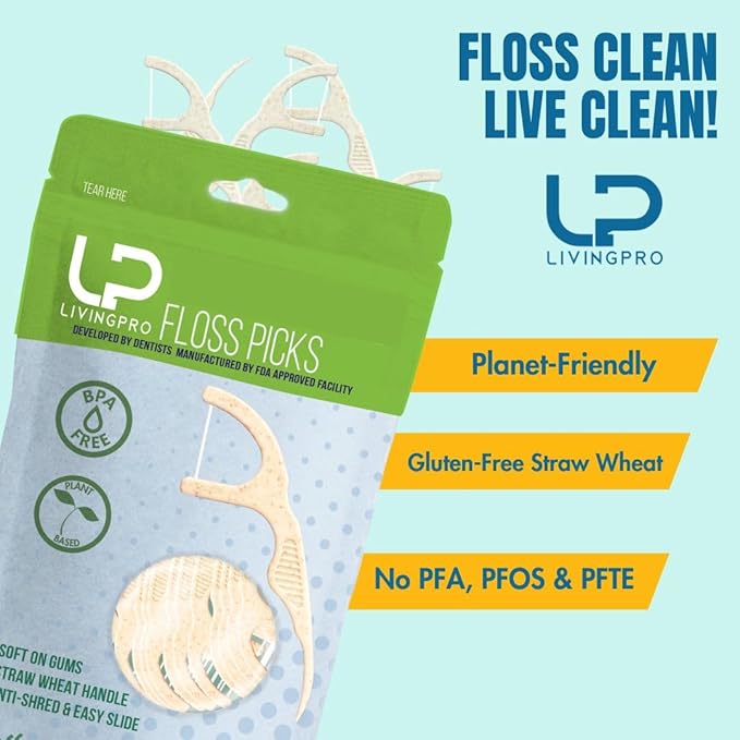 Plant Based Floss Picks(220pcs) with Travel Case- Planet-Friendly Thin Single Thread Dental Picks, Shred-Resistant- Easy Glide for Plaque Removal & Gentle on Gum -Oral Care for Adults & Kids