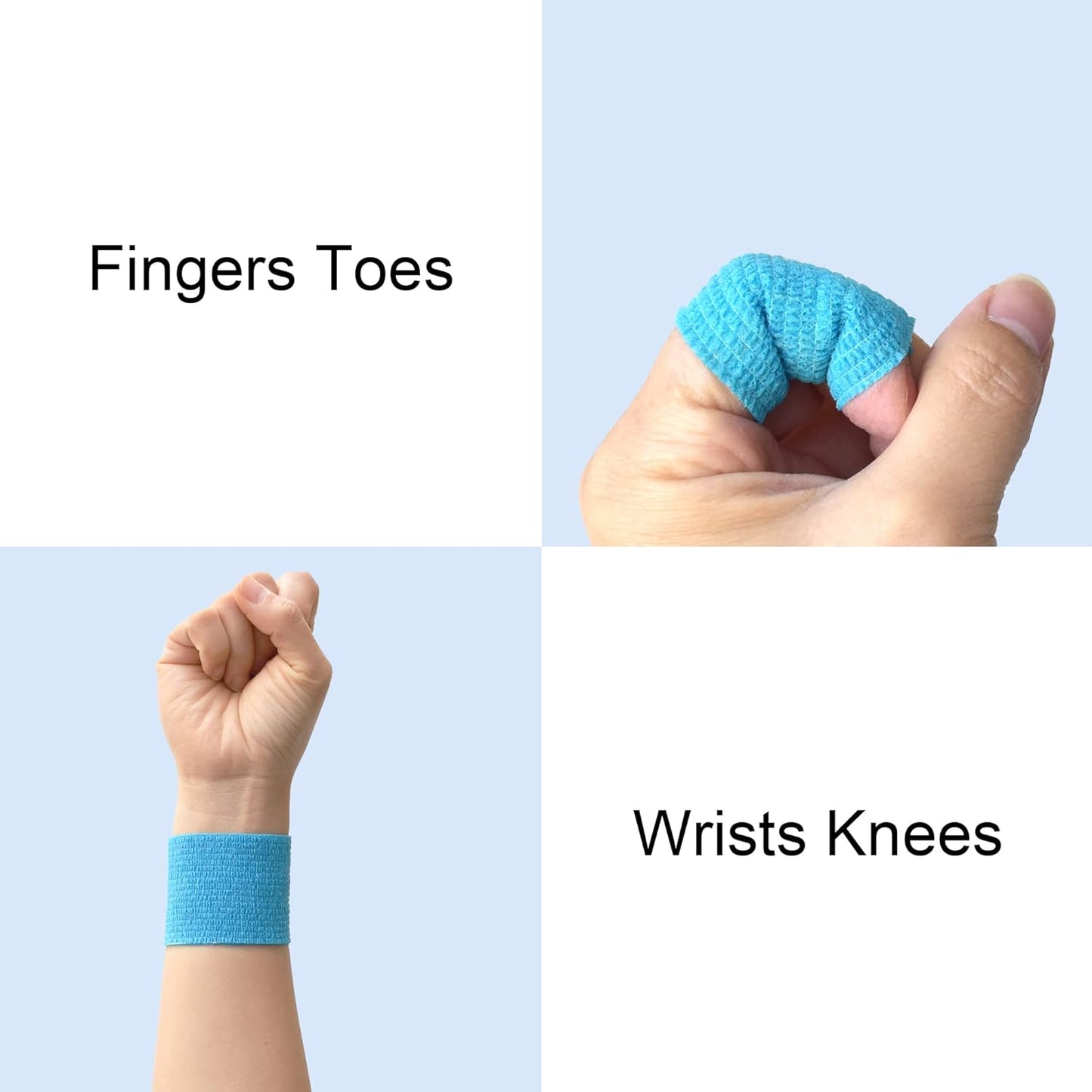 15 Pack Cohesive Wrap 2 Inch x 5 Yards Self Adherent Vet Tape for Pets, Elastic Self Adhesive Bandage Wrap for Sports, Finger, Wrist, Ankle (Blue)