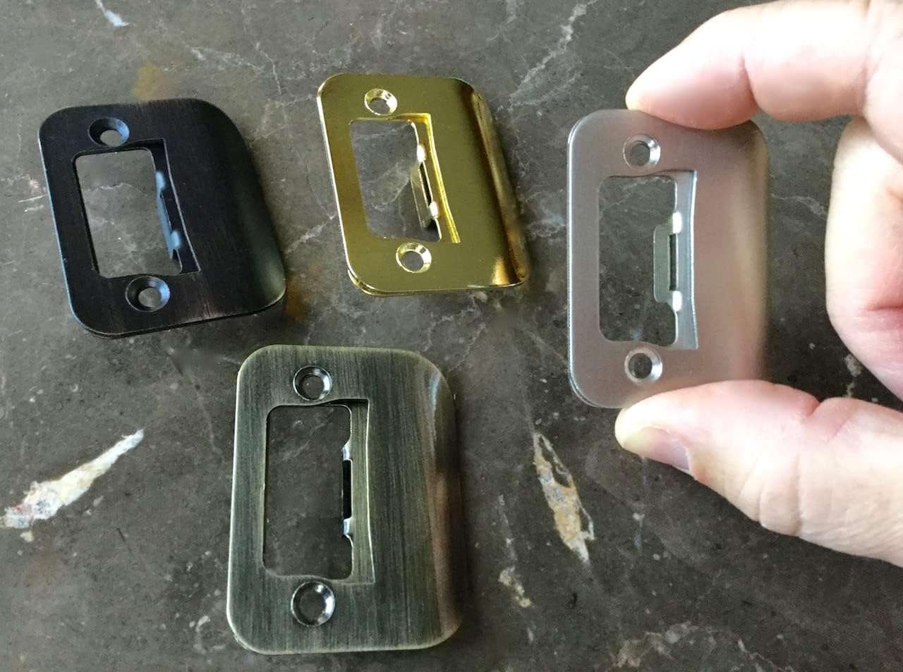 4-Pack Gator Door Latch Restorer - Strike Plate (Bright Brass)