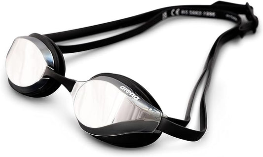 ARENA Unisex Python Racing Swim Goggles for Men and Women Anti-Fog No Leak Max Comfort Dual Strap, Mirror/Non-Mirror Lens