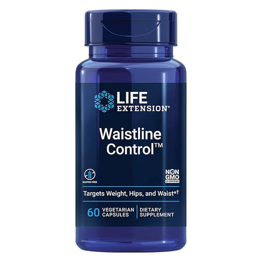 Life Extension Waistline Control™, S. indicus, Mangosteen, Meratrim®, Healthy Weight, Waistline, Non-GMO, Gluten Free, Vegetarian, 60 Capsules