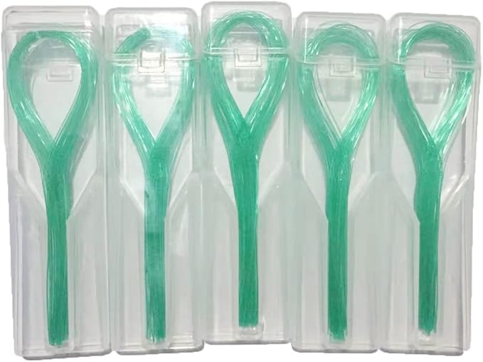EasyHonor Dental Floss Threaders for Braces, Bridges, and Implants,Green, 210 Count (6 Pack)