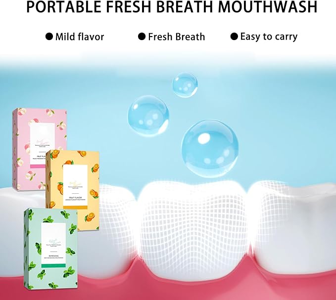60PCS Travel Size Mouthwash,Portable Mini Mouthwash,Long-Lasting Freshness Travel Mouth Wash for Oral Care A30