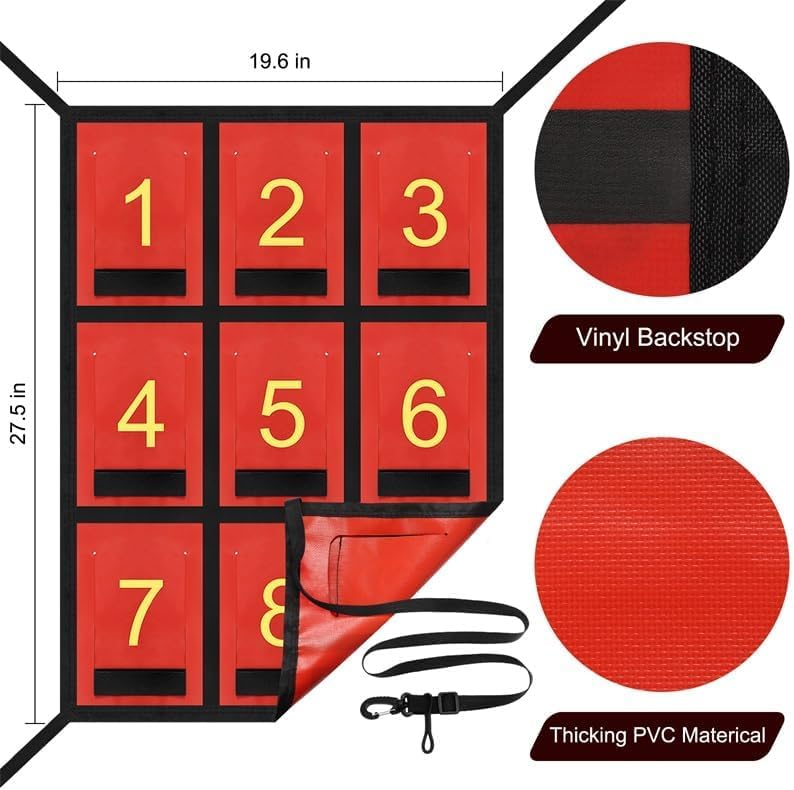 Adjustable Strike Zone Target for Baseball Net,Numbered Pitching Pad,Baseball Softball Target,Practice Throwing and Hitting with Accuracy,for 6x6,7x7 or 8x8 Foot Nets