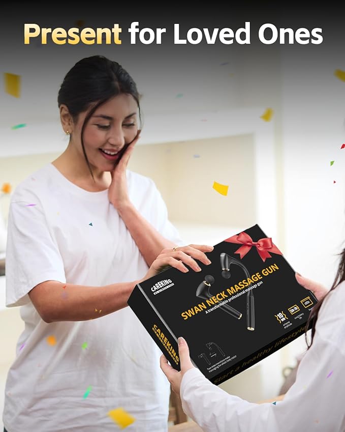 2-in-1 Detachable Percussion Massage Gun with Extension Handle, Back Massager for Pain Relief Deep Tissue Muscle Massager for Arm Shoulder Lower Back Thigh Waist, Gifts for Women, FSA-HSA Eligible