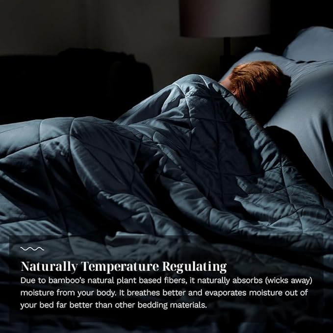 LUXOME Lightweight Blanket | 100% Rayon (Viscose) from Bamboo Fabric & Fill | King/Cal King - 98"x92" | Thermal-Regulating | Ocean