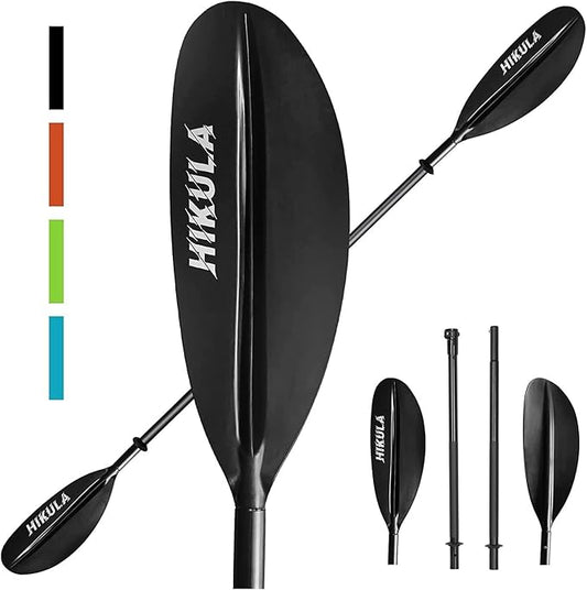 Kayak Paddle 4 Pieces Aluminum Shaft and PP Blade Floating 86.6in/220cm, 90.5inch/230cm Lightweight Oars
