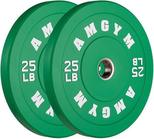 2 Inch Bumper Plates，10-500lbs，Barbell Rubber Olympic Weight Plates Set for Home Gym, Strength Training & Weight Lifting, Multiple Options Colors