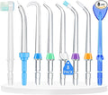 Replacement Heads for Waterpik, Waterpik Water Flosser Replacement Tips for Water Flosser Deep Cleaning Teeth (8 Aquaflosser Tips) (8 Tips Combo)