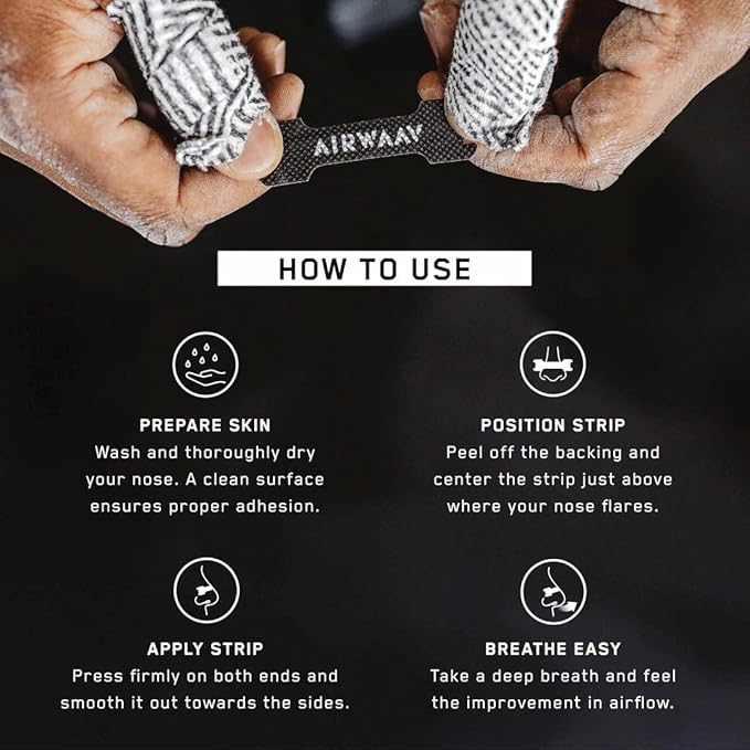 AIRWAAV Nasal Strips (30 Ct) - Nose Strips to Boost Oxygen Intake, Reduce Snoring, Improve Sleep Quality and Recovery - Extra Strength Snoring Solution - Breathe Better in Every Moment (Large)
