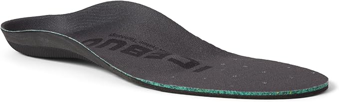 Icebug Comfort Insoles with Dynamic Arch Support, Charcoal Medium Arch, M 10/W 11.5-12