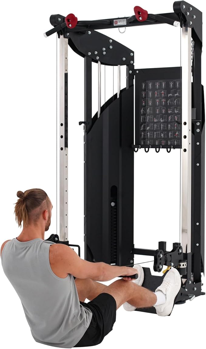Altas Strength 3075 Cable Machine Home Gym with 1000 lbs Weight Capacity, 2000 lbs Cables, Strength Training Equipment Includes Accessories Light Commercial Fitness Versatile Workouts Easy Assembly