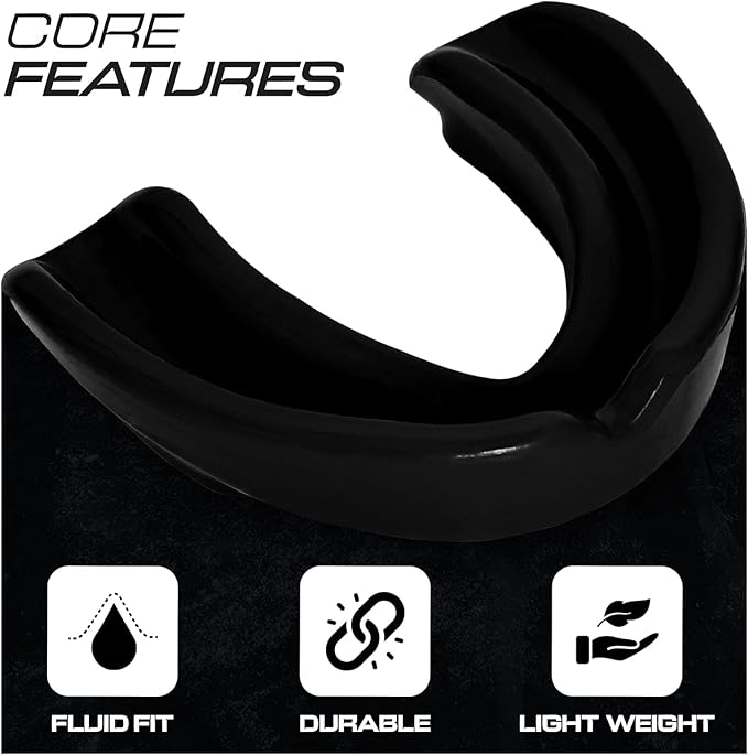 Sports Mouth Guard for Kids,Youth,Boys,Girls,Child Teen Mouthguard with Case (BPA Free) for Boxing, Martial Arts,MMA Karate,Lacrosse,Football,Soccer and All Contact Sports (Black)