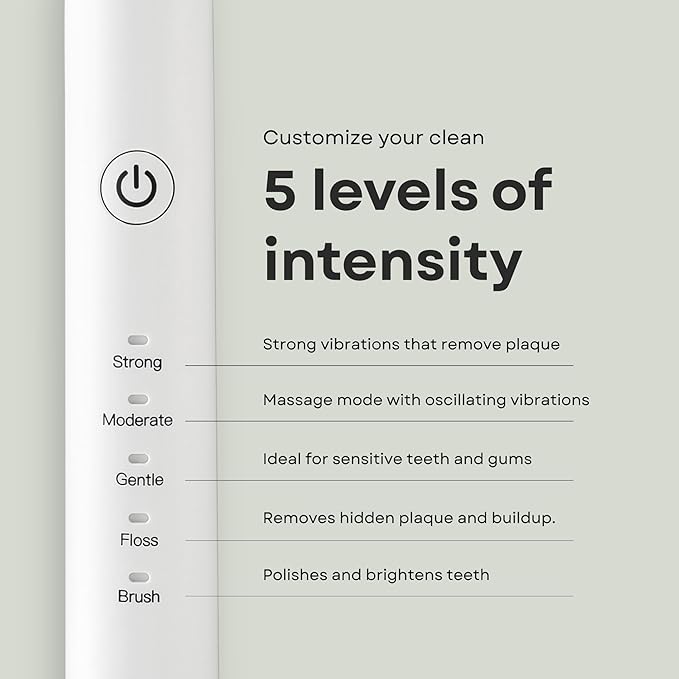 Electric Toothbrush and Flosser Combo Kit | Deep Clean Rechargeable Toothbrush | Easy Gliding Dental Floss for Gentle Gum Care | Cordless Sonic Power | 6 Cleaning Modes | Black