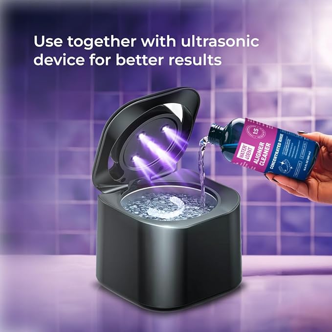 ALIGNER Cleaner Rinse | Concentrated | Clean INVISIALIGN, retainers, dentures, Mouth Guards | 2 Month Supply, (Pack of 1 - Value of 101 fl.oz), Alcohol Free, Minty & Fresh. Made in USA - Pack of 1