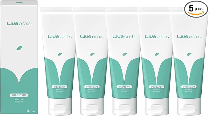 Live Orals PureBreath Toothpaste 80g (Pack of 5)- Fluoride-Free, Odor Neutralizing, Enamel Strengthening, Gentle Cleaning, Mint Fresh, Naturally Derived Ingredients, Sensitive Teeth Friendly