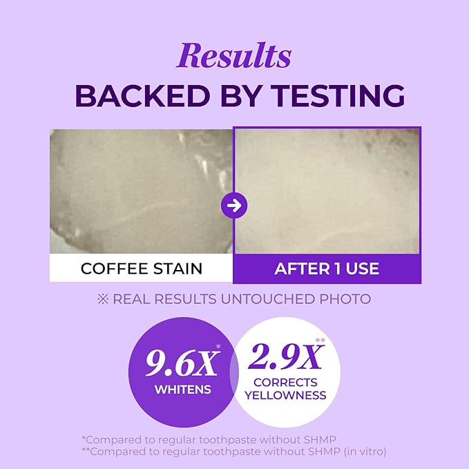 HIMALAYA PINKSALT Purple Whitening Toothpaste - Teeth Whitening, Deep Stain Remover with Fluoride, Plaque Remover, Appropriate for Sensitive Teeth, Peroxide Free - Vanilla Mint, 3.5 oz