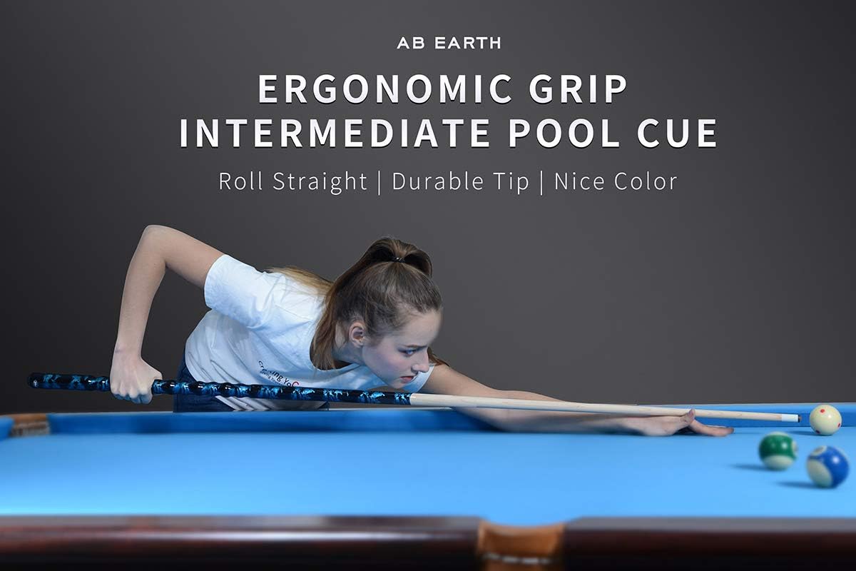 58" Pool Cue/Pool Stick Ergonomic Design Hardwood Canadian Maple 13mm Tip 18-21oz Billiard Cue B1SN