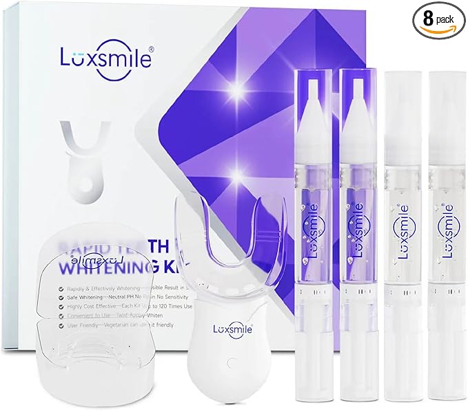 Teeth Whitening Kit with LED Light Pro Teeth Whitener Combo for Efficient Sensitive Teeth Whitening, 4 Teeth Whitening Gel Pens & 2 Mouth Trays