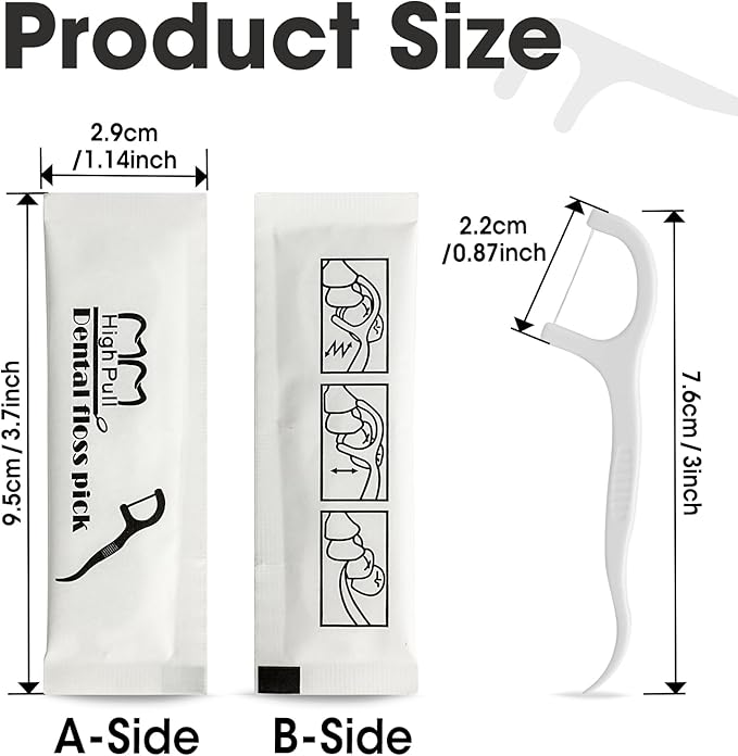 AZEN 1500 Count Dental Floss Bulk, Individually Wrapped Floss Picks, Toothpicks Flossers for Adults, Ideal Travel Flossers for Deep Cleaning