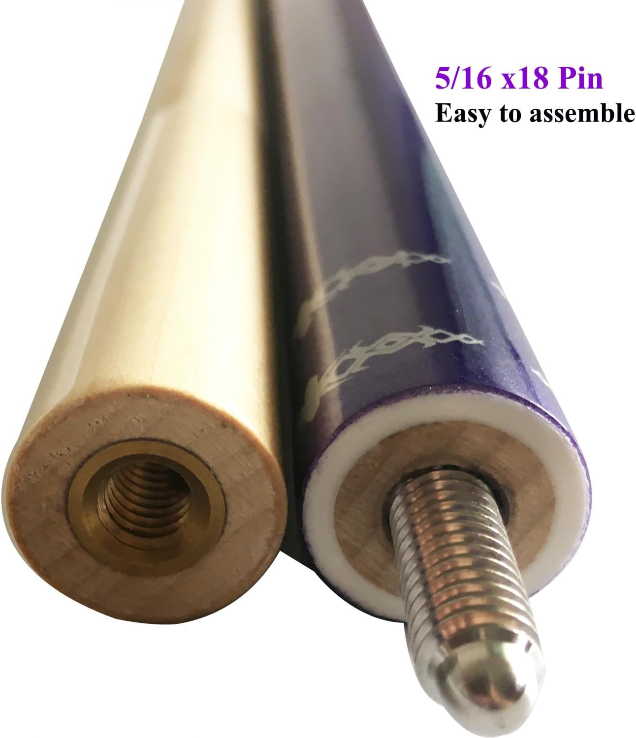 58" Pool Cue Stick,13mm 2-Piece Maple Hardwood Ergonomic Design Billiard Cues Kit,19/20/21oz