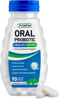 Oral Health Probiotics for Mouth Bad Breath - 8 Billion CFU 6 Strains with Prebiotics & Ca, Dental Probiotics for Teeth and Gums, Fresh Breath, 90 Mouth Probiotic Lozenges for Adults (Mint)