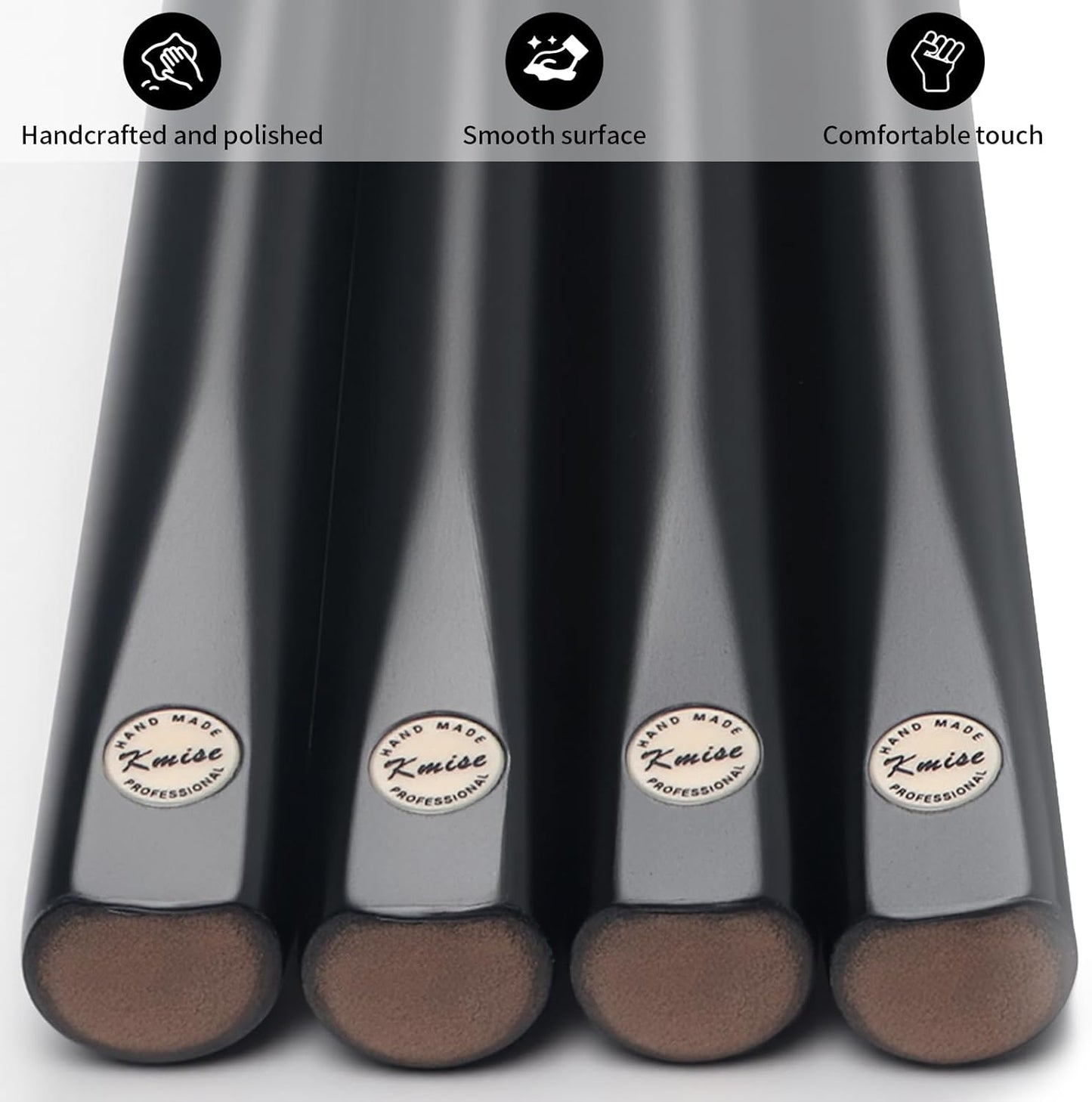 Kmise Pool Cue Sticks, 41"/57“/58" Hardwood Pool Cue Set of 4/6/8, 13OZ/20OZ with 13/10 MM Brass Tips, Table Billiard Cue Stick for Bar, Home, Billiard Room