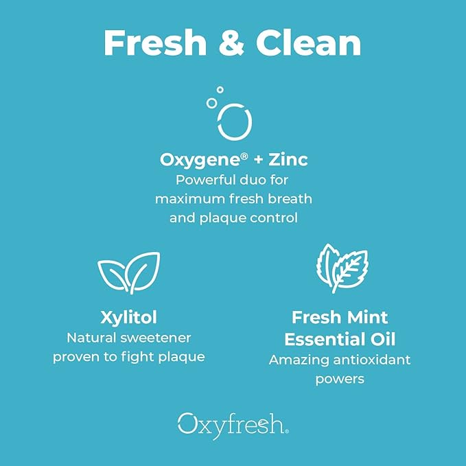 Oxyfresh Pro Formula Fresh Mint Mouthwash – Patented Zinc Mouthrinse for Fresh Breath, Healthy Gums & Bad Breath Treatment for Adults - Dye, Fluoride & Alcohol Free (16 Fl Oz)
